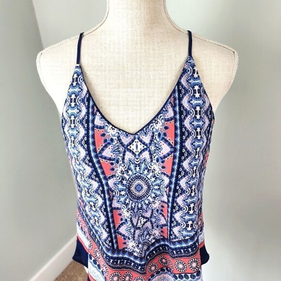 A BYER WOME'S HANDKERCHIEF PAISLEY PATTERN BLUE TOP SIZE SMALL - Picture 2 of 6